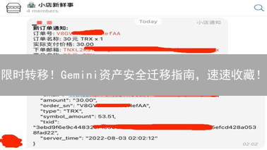限时转移！Gemini资产安全迁移指南，速速收藏！